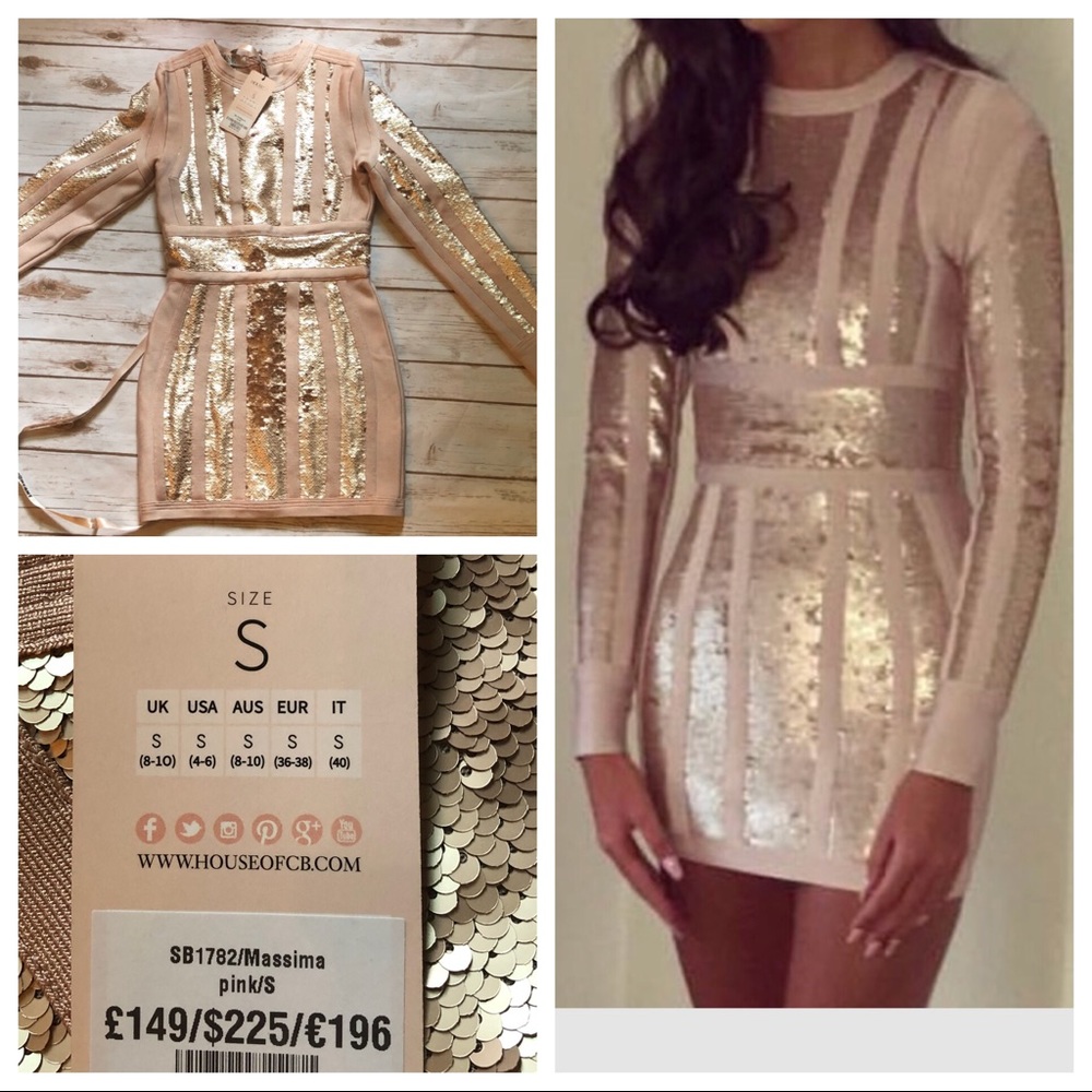 NWT House of CB Sequin Massima  Dress Size Small